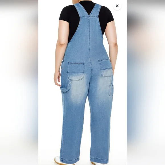 DENIM OVERALLS MEDIUM WASH SIZE 3X - Picture 3 of 14